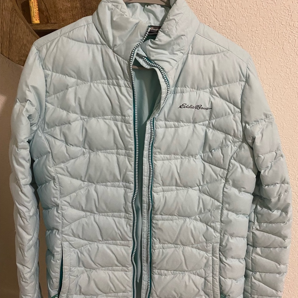 Eddie Bauer Light Blue Down Jacket - image 5